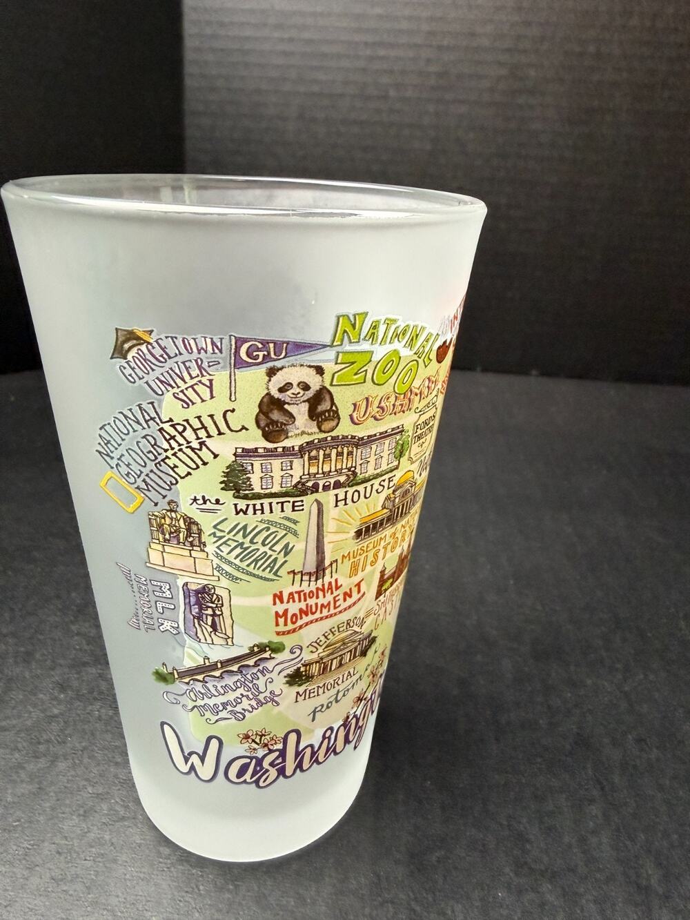 Washington, DC Landmarks Frosted Glass Tumbler